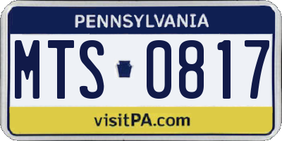 PA license plate MTS0817