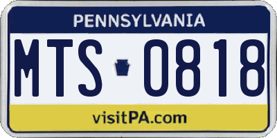PA license plate MTS0818
