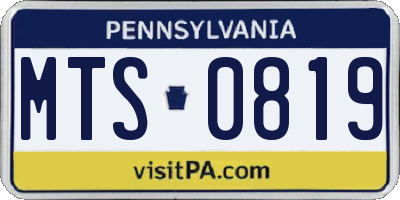 PA license plate MTS0819
