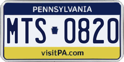 PA license plate MTS0820