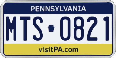 PA license plate MTS0821