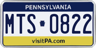PA license plate MTS0822