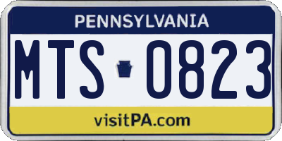 PA license plate MTS0823