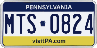 PA license plate MTS0824