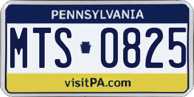 PA license plate MTS0825
