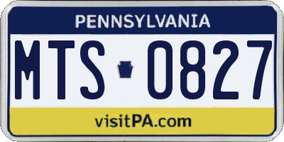PA license plate MTS0827