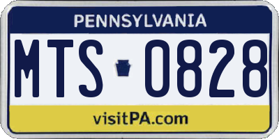 PA license plate MTS0828