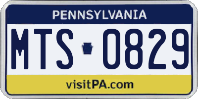 PA license plate MTS0829
