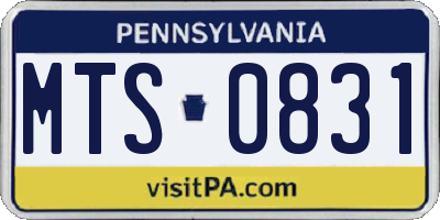 PA license plate MTS0831