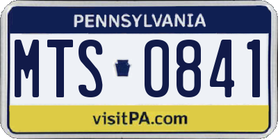 PA license plate MTS0841