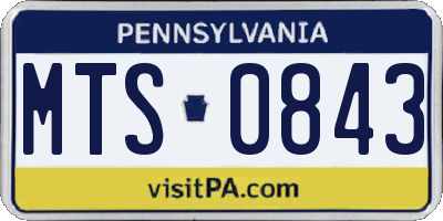 PA license plate MTS0843