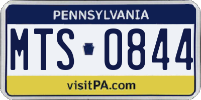 PA license plate MTS0844