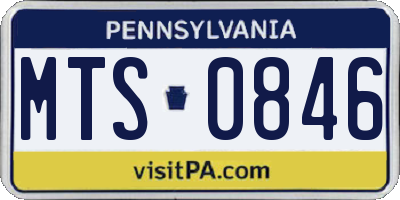PA license plate MTS0846