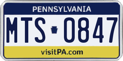 PA license plate MTS0847