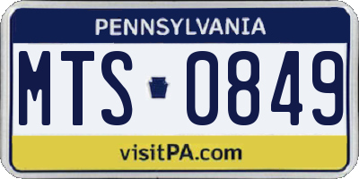 PA license plate MTS0849