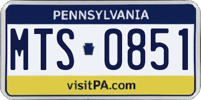 PA license plate MTS0851