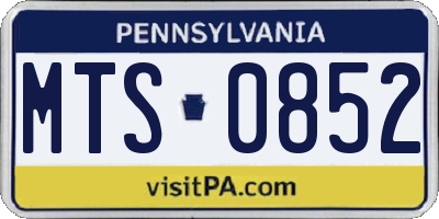 PA license plate MTS0852