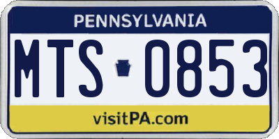 PA license plate MTS0853
