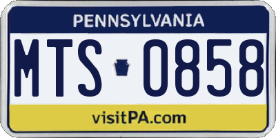 PA license plate MTS0858