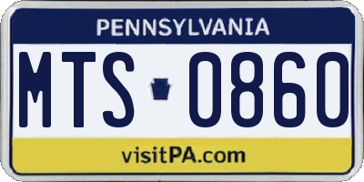 PA license plate MTS0860