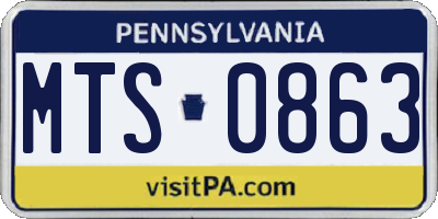 PA license plate MTS0863