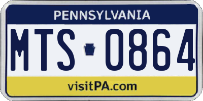 PA license plate MTS0864