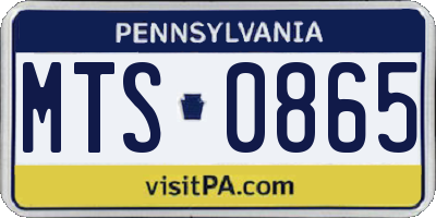 PA license plate MTS0865