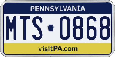 PA license plate MTS0868