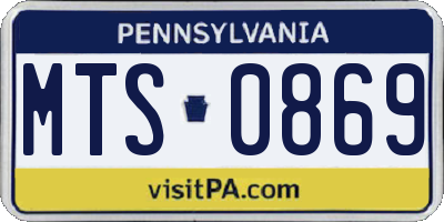 PA license plate MTS0869