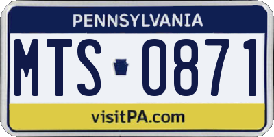 PA license plate MTS0871