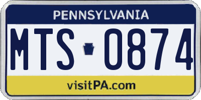 PA license plate MTS0874