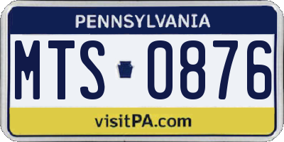 PA license plate MTS0876