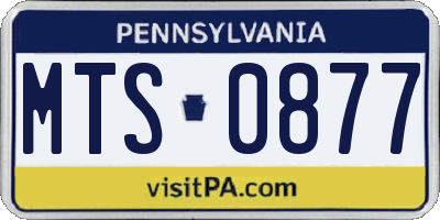 PA license plate MTS0877