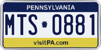 PA license plate MTS0881