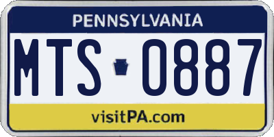 PA license plate MTS0887