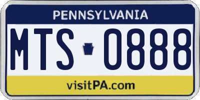 PA license plate MTS0888