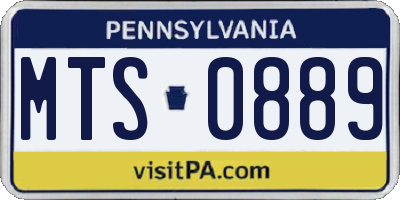 PA license plate MTS0889