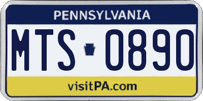 PA license plate MTS0890