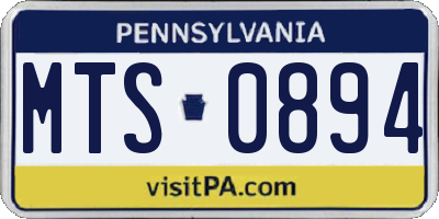PA license plate MTS0894