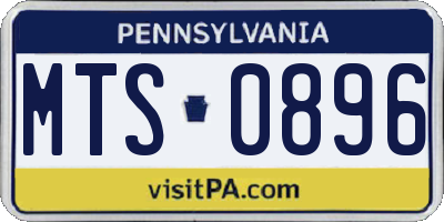 PA license plate MTS0896