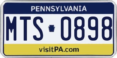PA license plate MTS0898