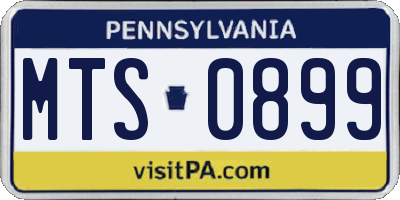 PA license plate MTS0899