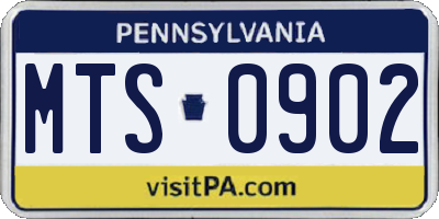 PA license plate MTS0902