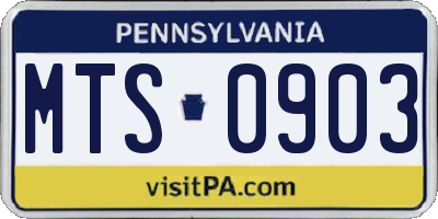 PA license plate MTS0903