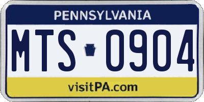 PA license plate MTS0904