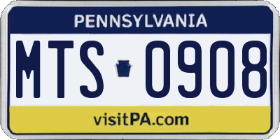PA license plate MTS0908