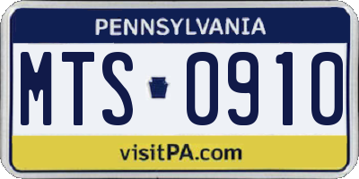 PA license plate MTS0910
