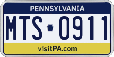 PA license plate MTS0911