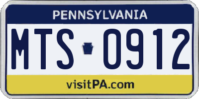 PA license plate MTS0912