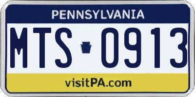 PA license plate MTS0913